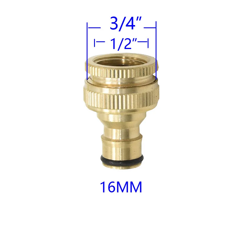 Conector rápido de latón con rosca de 1/2 ", 3/4", 1 ", adaptador de riego de jardín, manguera de cobre para riego por goteo, accesorios de conector rápido, 1 Uds.