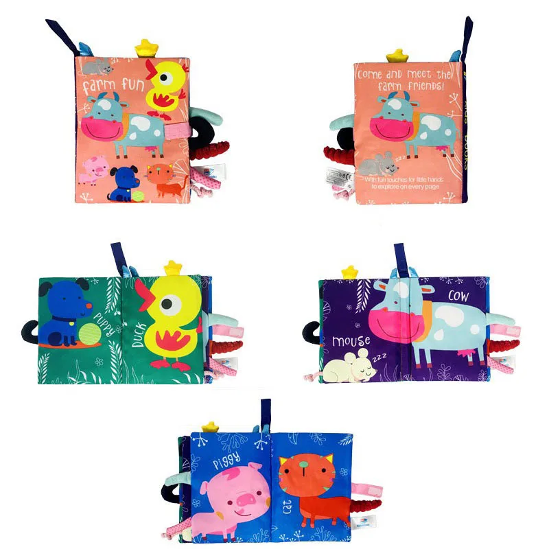 Gran oferta, juguete educativo de Aprendizaje Temprano para bebés de 0 a 36 meses, libro de tela con cola, rompecabezas de papel con sonido interactivo para padres e hijos, sonajero
