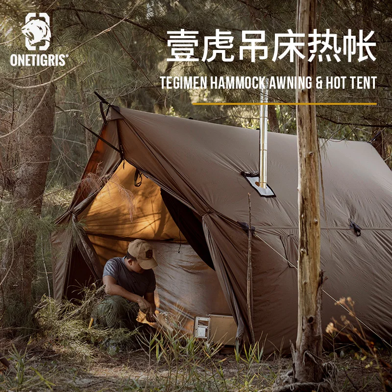 Toldo para Hamaca OneTigris TEGIMEN, Carpa Impermeable para Acampar y Viajar, Lona para Exteriores, Toldo para el Sol, Cubierta Impermeable para la Lluvia, para 3 Personas