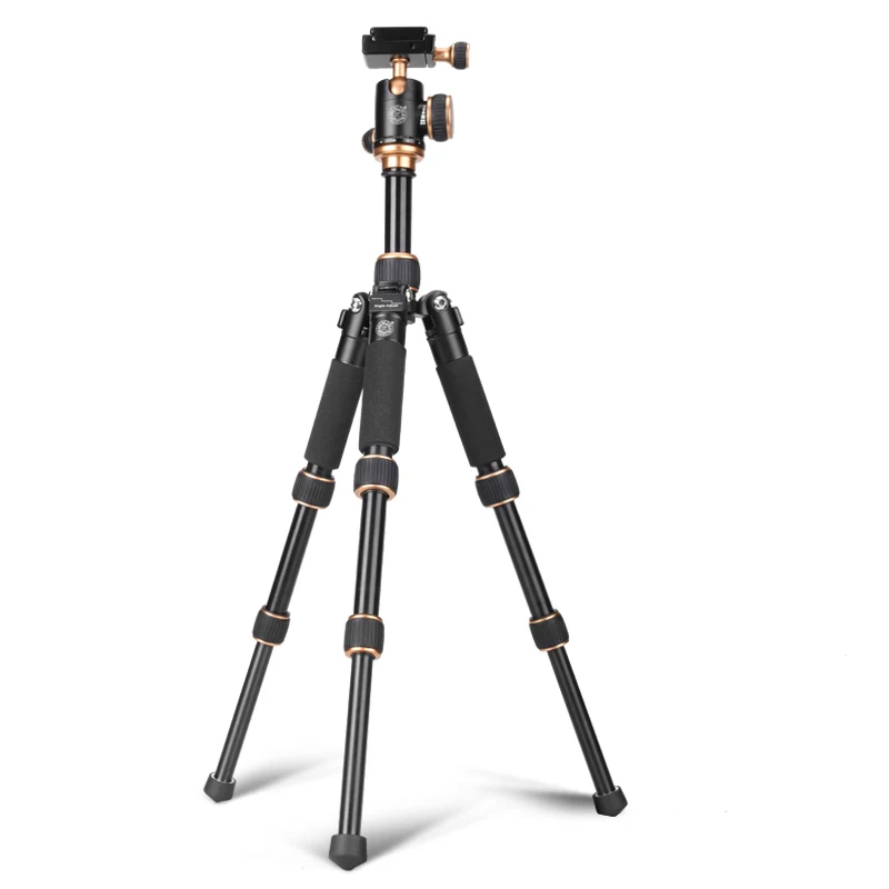 QZSD Q166 Trípode Plegable Ligero y Corto de Aleación de Aluminio, Mini Trípode Portátil para Todas las Cámaras DSLR, Teléfonos Móviles Inteligentes