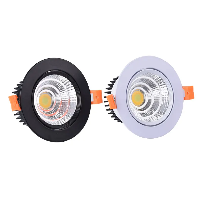 Luces LED empotradas regulables, 4 tipos, 5W, 7W, 9W, 12W, 15W, 18W, COB, lámpara de techo, focos redondos de AC110-220V