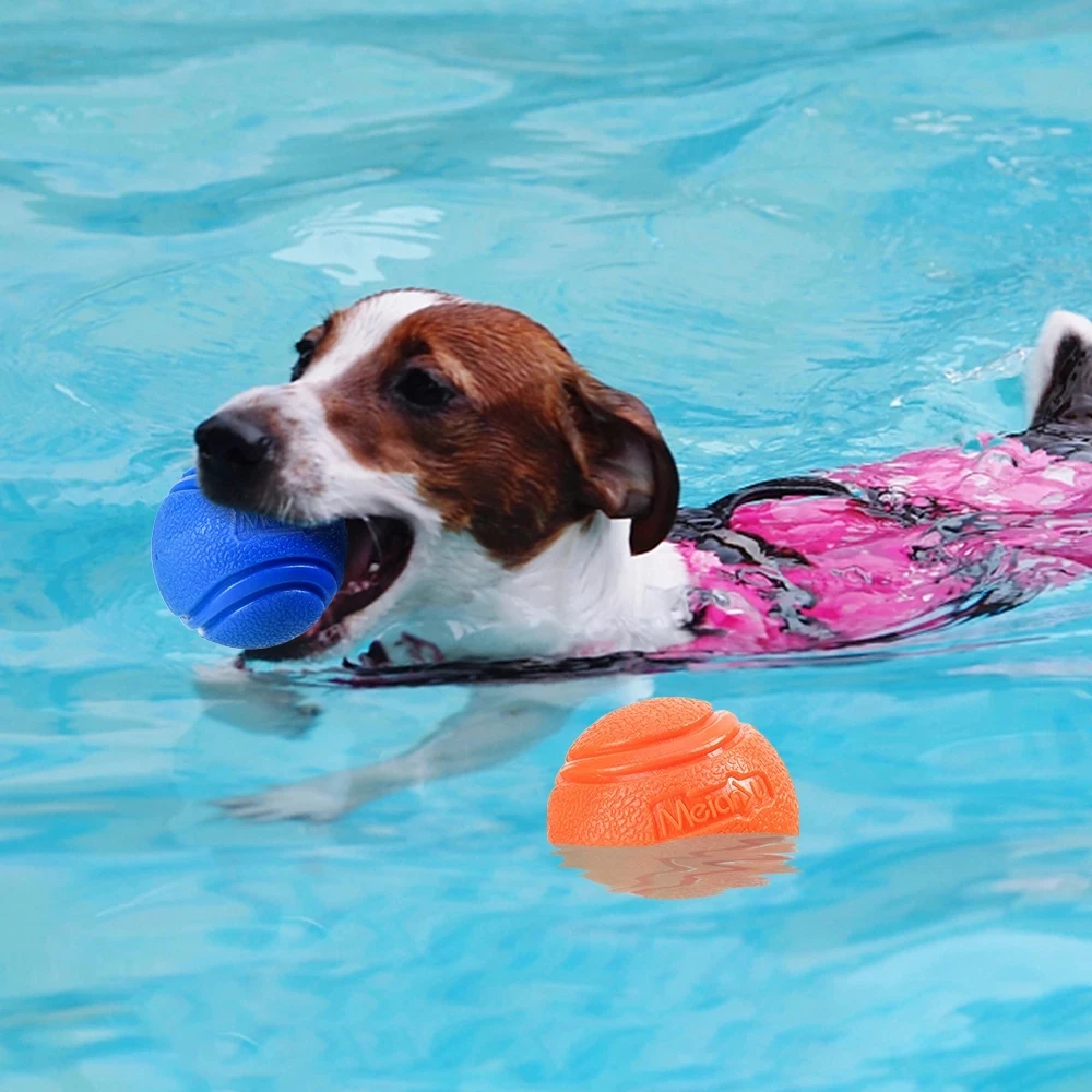 Juguetes para perros, pelota para perros, pelota sólida de goma hinchable para perros, juguetes para masticar para perros, entrenamiento de lanzamiento y recuperación al aire libre para perros