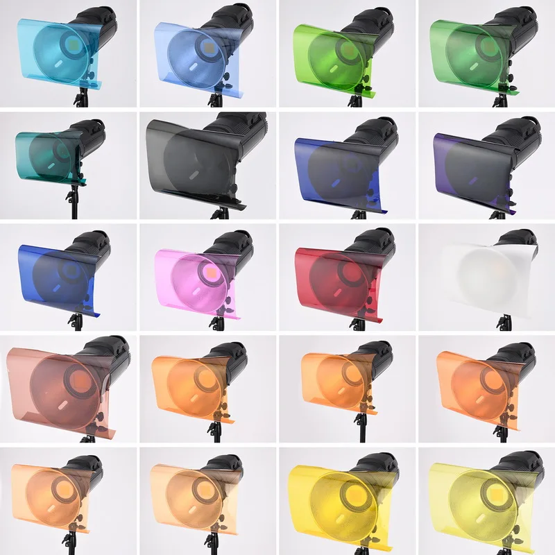 Filtros de Gel de iluminación Selens, 25x25cm, 20 piezas, Kit de película de hoja de luz de corrección de Color transparente para estudio fotográfico con bolsa