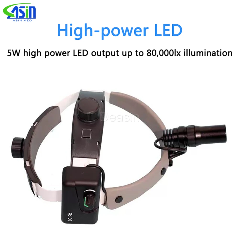 Lámpara de cabeza LED Dental de 5W, faro quirúrgico con brillo Ajustable, para laboratorio Dental