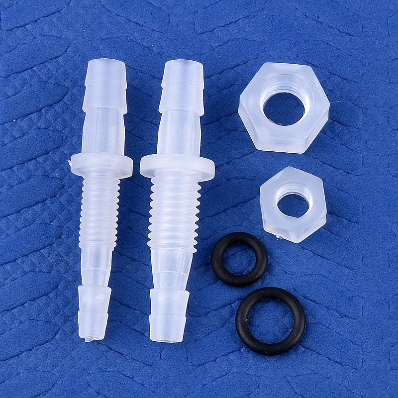5 ~ 200 Uds M6 ~ M10 a 3 ~ 8mm PP Pagoda conectores directos tuerca hexagonal ​ Adaptador de bomba de aire para tanque de acuario con junta tórica, juntas de manguera de placa