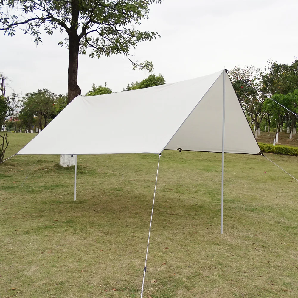 Carpa de lona ajustable de 2m, poste de aleación de aluminio, barra de palo para estante grueso, toldo ligero para acampar al aire libre, postes de soporte
