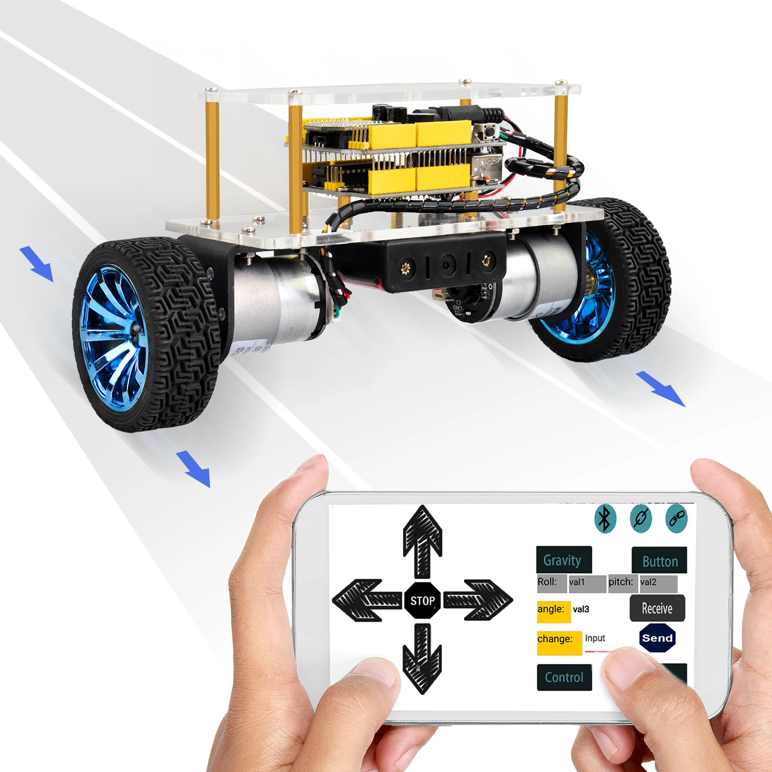 Kit de coche robot autoequilibrado Keyestudio para Arduino, coche robot autoequilibrado, kit electrónico DIY/kit de programación STEAM