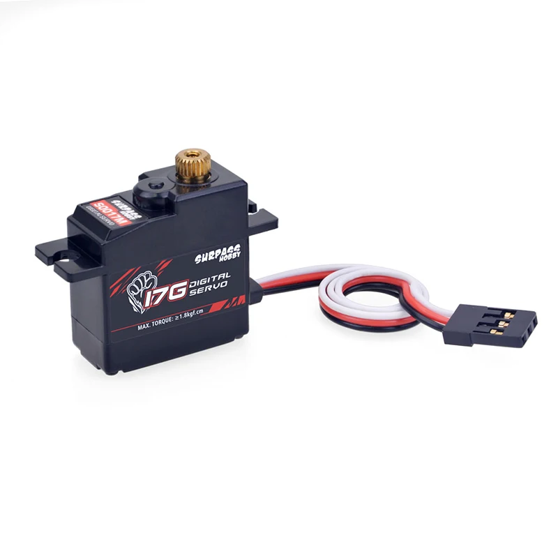 SURPASS Hobby 17g Micro Mini Servo S0017M engranaje 1,8 KG par Servo Digital para 1/16 1/18 RC coche helicóptero avión y barco