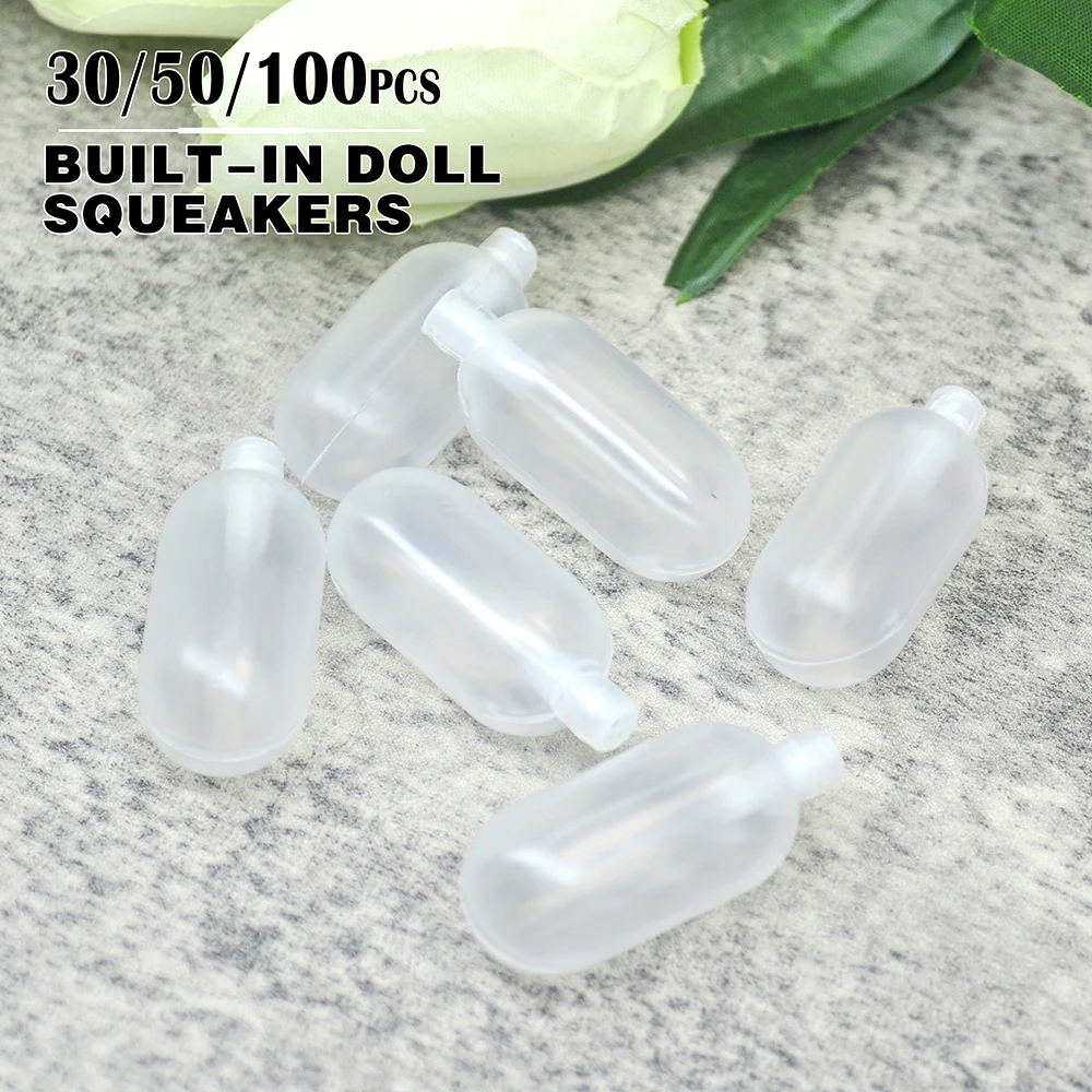 30/50/100 Uds. Piezas de reparación de chirriadores de juguete, juguete para cachorros, generador de ruido, piezas de repuesto cilíndricas enchufables de plástico de 20*40mm