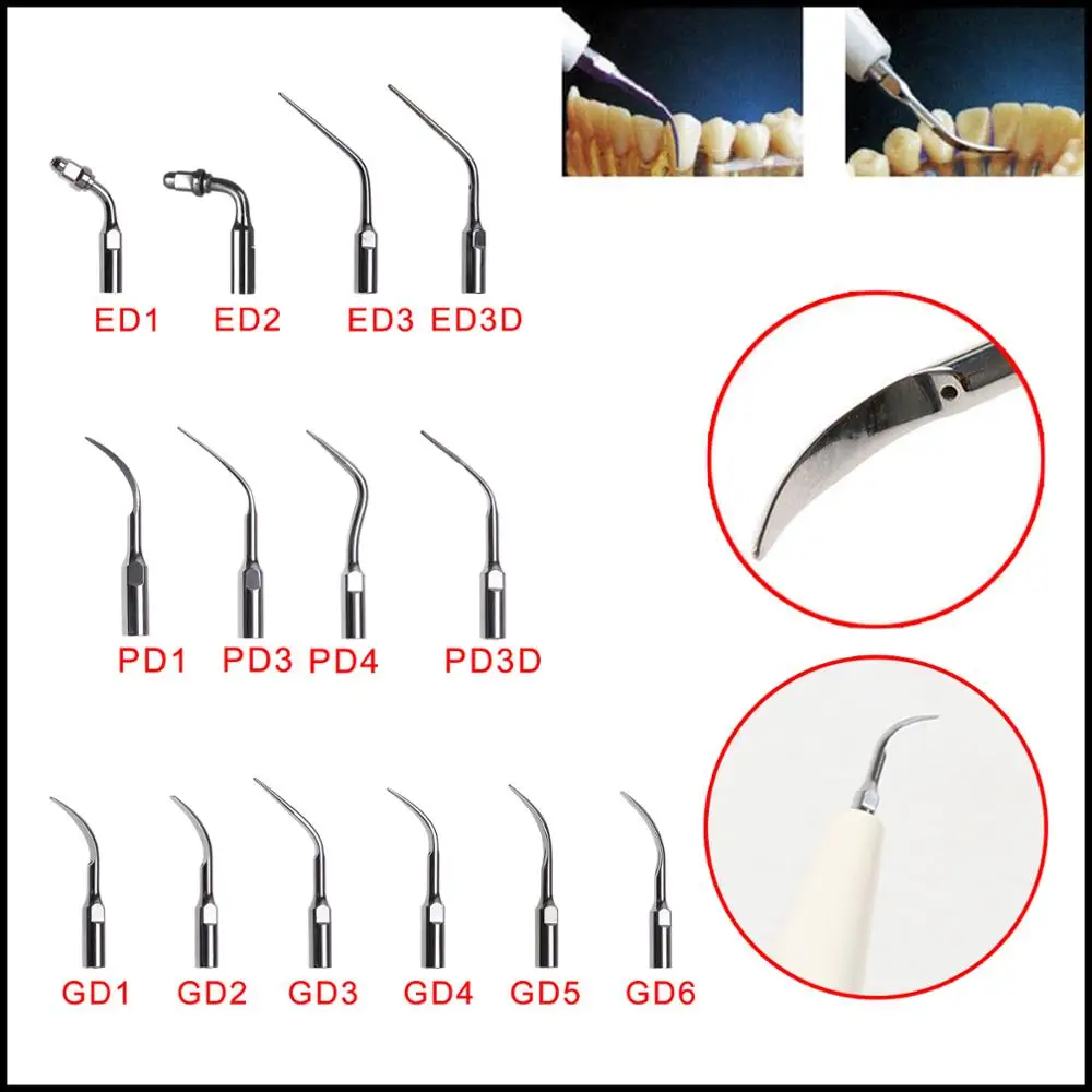 20 Uds. Puntas Endo de escalado ultrasónico Dental multifunción compatibles con pieza de mano DTE SATELEC