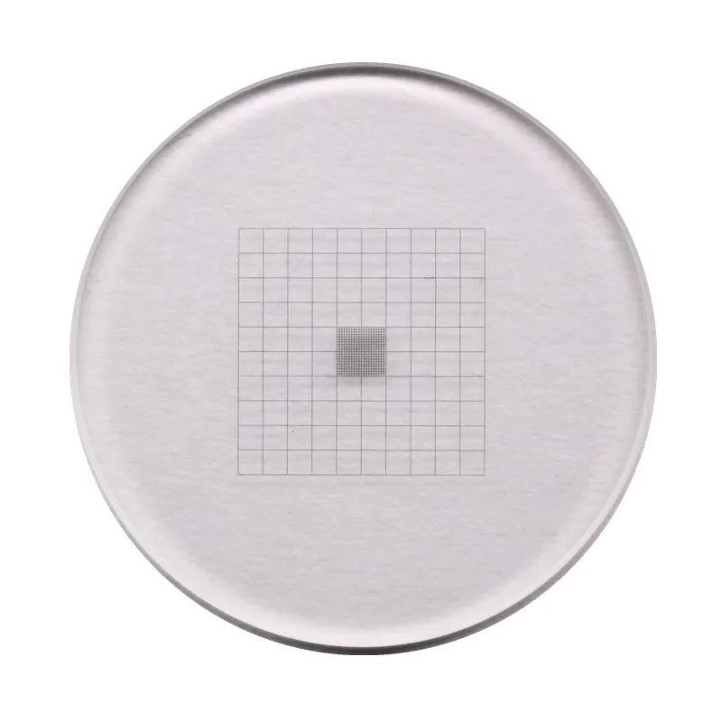Micrómetro ocular de diámetro de 24mm, regla cruzada de vidrio óptico, anillos de círculos concéntricos de red, aguja para microscopio estéreo de 30 30,5mm