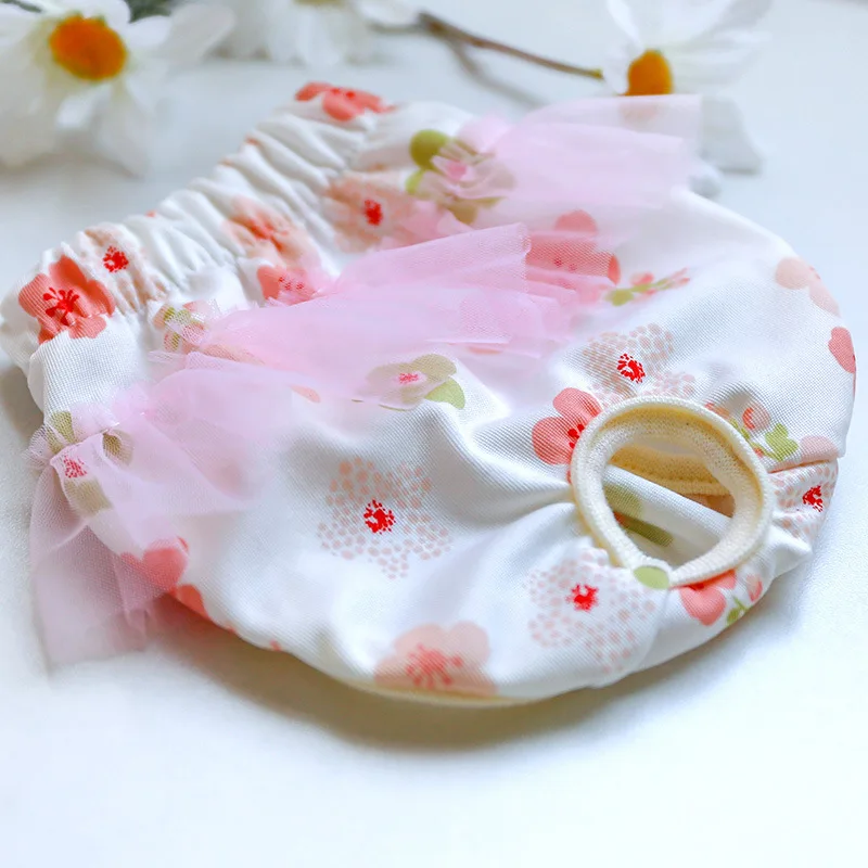 Ropa interior fisiológica para mascotas, pantalones menstruales, pañales reutilizables para perros, bragas térmicas florales de encaje para perros, pantalones cortos femeninos para Chihuahua