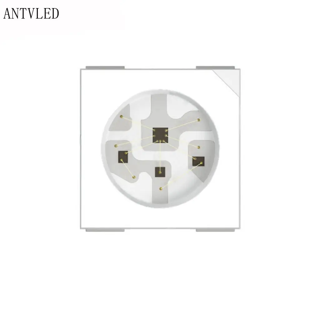 Chip LED RGB 5050SMD, WS2812B, 10-1000 piezas, Chip direccionable individual, píxeles, PCB Blanco/Negro DC5V