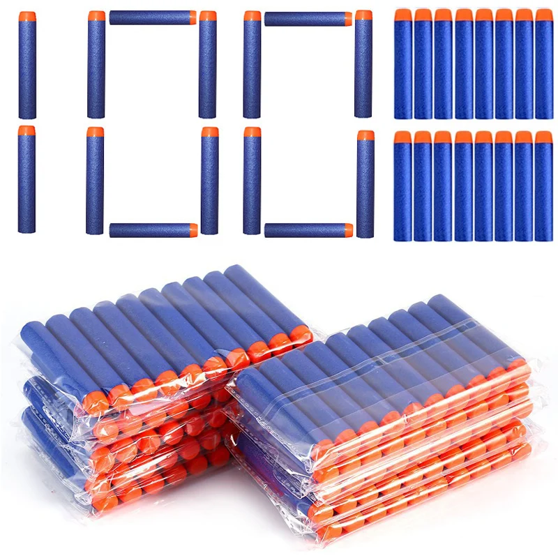 7,2 cm 100 Uds para balas blandas Nerf dardos cabeza redonda recarga esponja dardos niños pistola de juguete balas para NERF n-strike Blasters