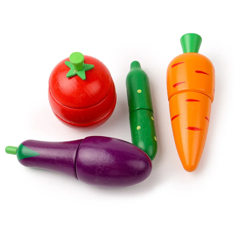 Juguete de madera para cortar frutas y verduras, juego de simulación de comida, juego de rol de cocina, juguetes educativos para edades tempranas Montessori para niños
