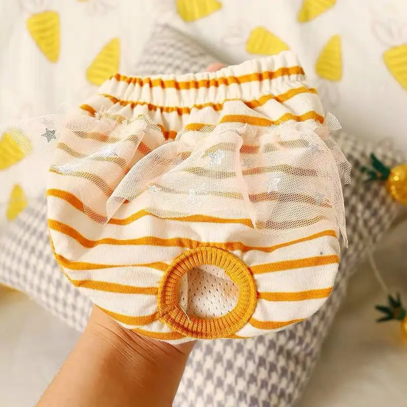 Ropa interior fisiológica para mascotas, pantalones menstruales, pañales reutilizables para perros, bragas térmicas florales de encaje para perros, pantalones cortos femeninos para Chihuahua
