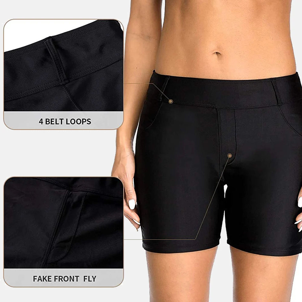 Anfilia-pantalones cortos de baño para mujer, Tankini, bañadores de playa