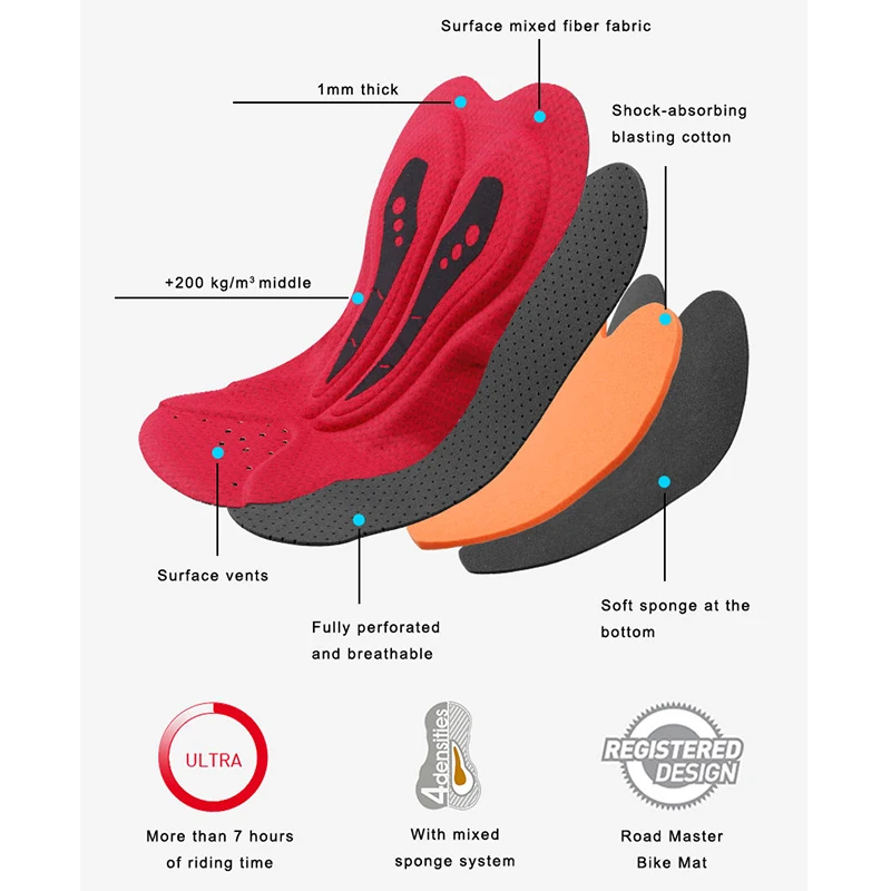 Pantalones cortos con pechera de ciclismo para hombre, pantalones cortos transpirables para bicicleta de montaña, acolchados con esponja, mallas con bolsillos laterales, X-TIGER