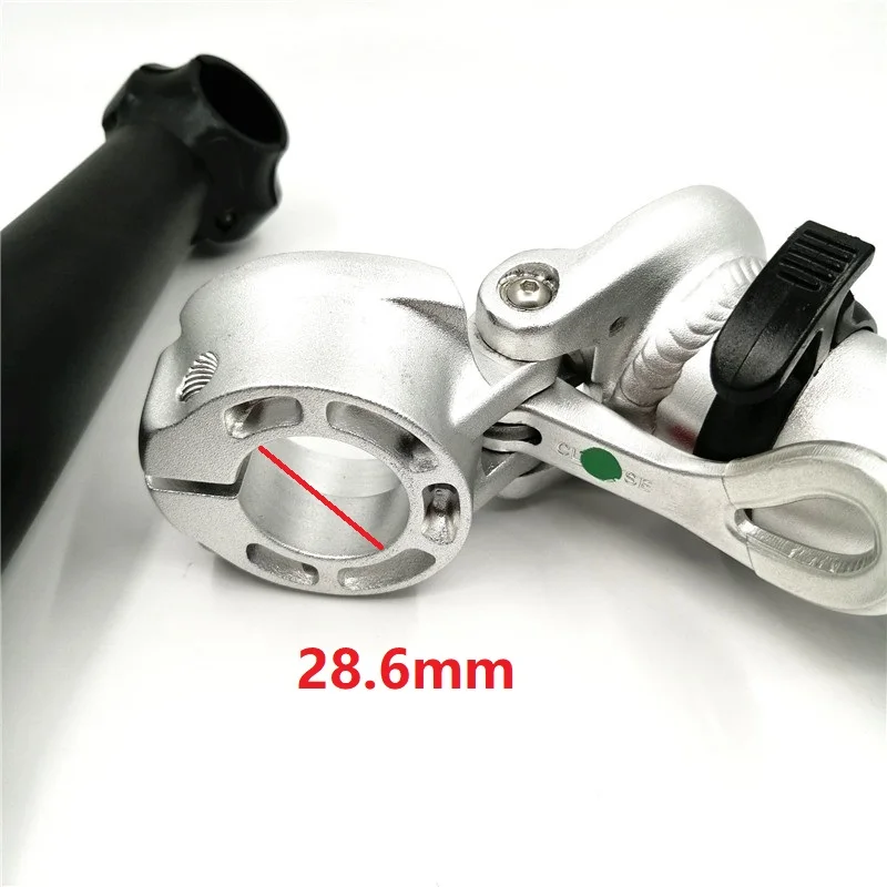 Vástago de bicicleta plegable 412, manillar de 25,4mm, horquilla de 28,6mm, 21,5 cm, doble tuerca, fijación interior, tubo de vástago plegable negro/plateado