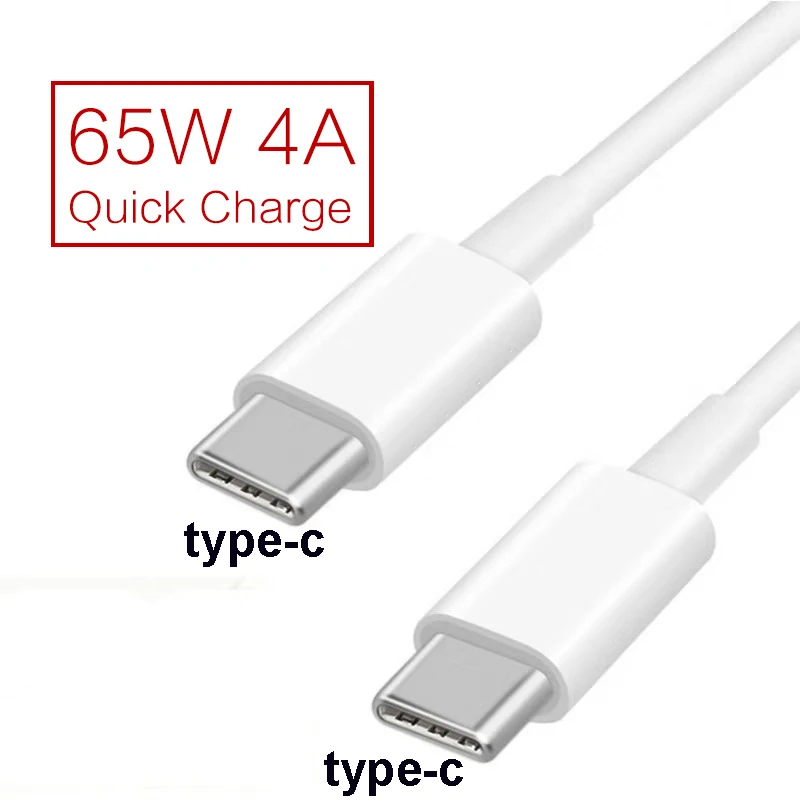 Cable de carga rápida USB tipo C a USB C, 65W, PD, QC4.0, cargador rápido tipo C para Huawei P40, Samsung S10, S20, Macbook Pro