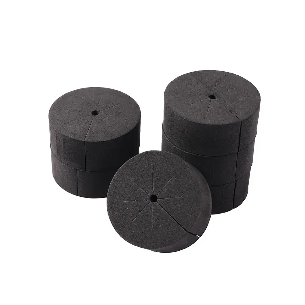 Collares de neopreno negro de 30 piezas, 48mm x 19mm, sistema hidropónico, esponja de cultivo, germinación de plantas de jardín, clones de siembra