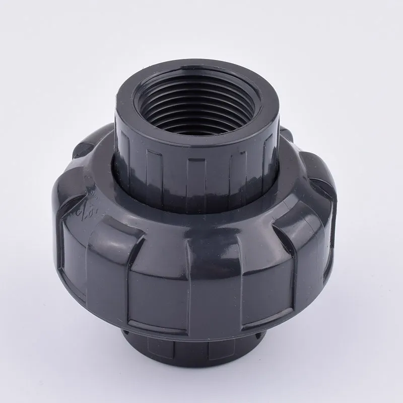 Conector de tubería de agua de unión de doble rosca hembra UPVC, accesorios de riego de plantas de jardín, alta calidad, 1/2 "-2"