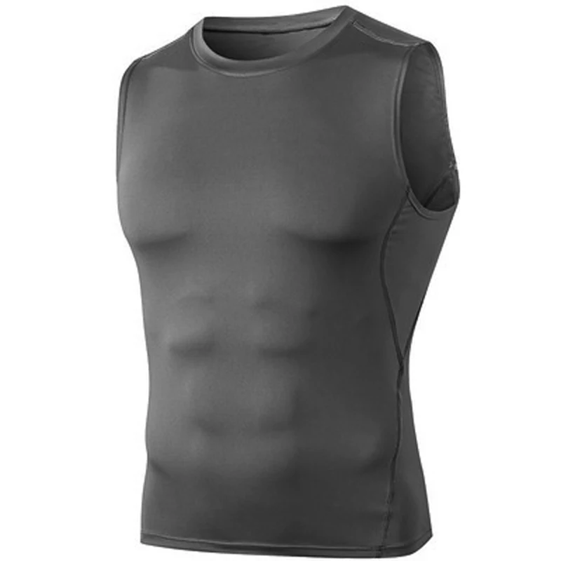 Camisetas de secado rápido para hombre, camiseta sin mangas de compresión, camiseta de entrenamiento para gimnasio