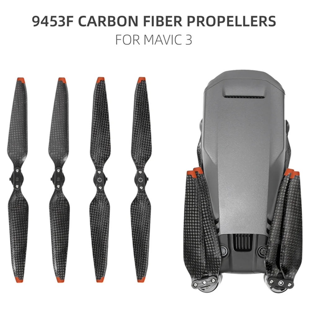 Para DJI Mavic 3 hélice de fibra de carbono de poco ruido 9453F accesorios plegables hélice de liberación rápida para accesorios Mavic 3