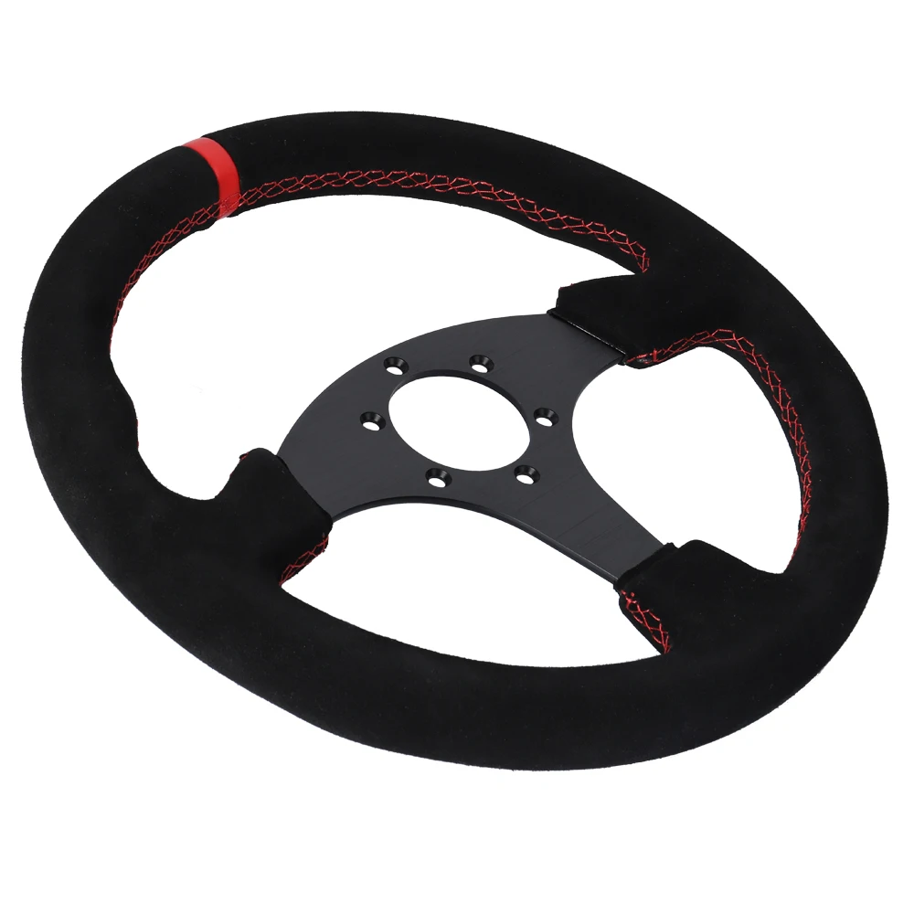Volante plano de 330mm, marco de aluminio de gamuza, volante Universal de juego de Pc de carreras de deriva de 13 pulgadas