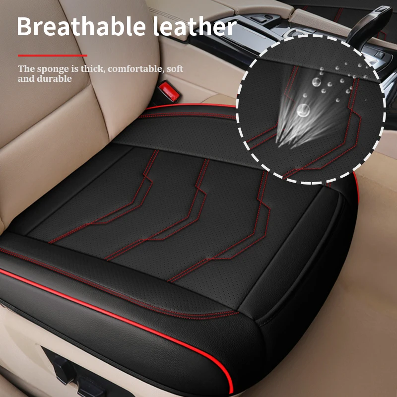 SEAMETAL-funda de lujo para asiento de coche, fundas para cojines de asiento de cuero PU, alfombrilla protectora Universal para asientos interiores de coche, alfombrilla para las cuatro estaciones