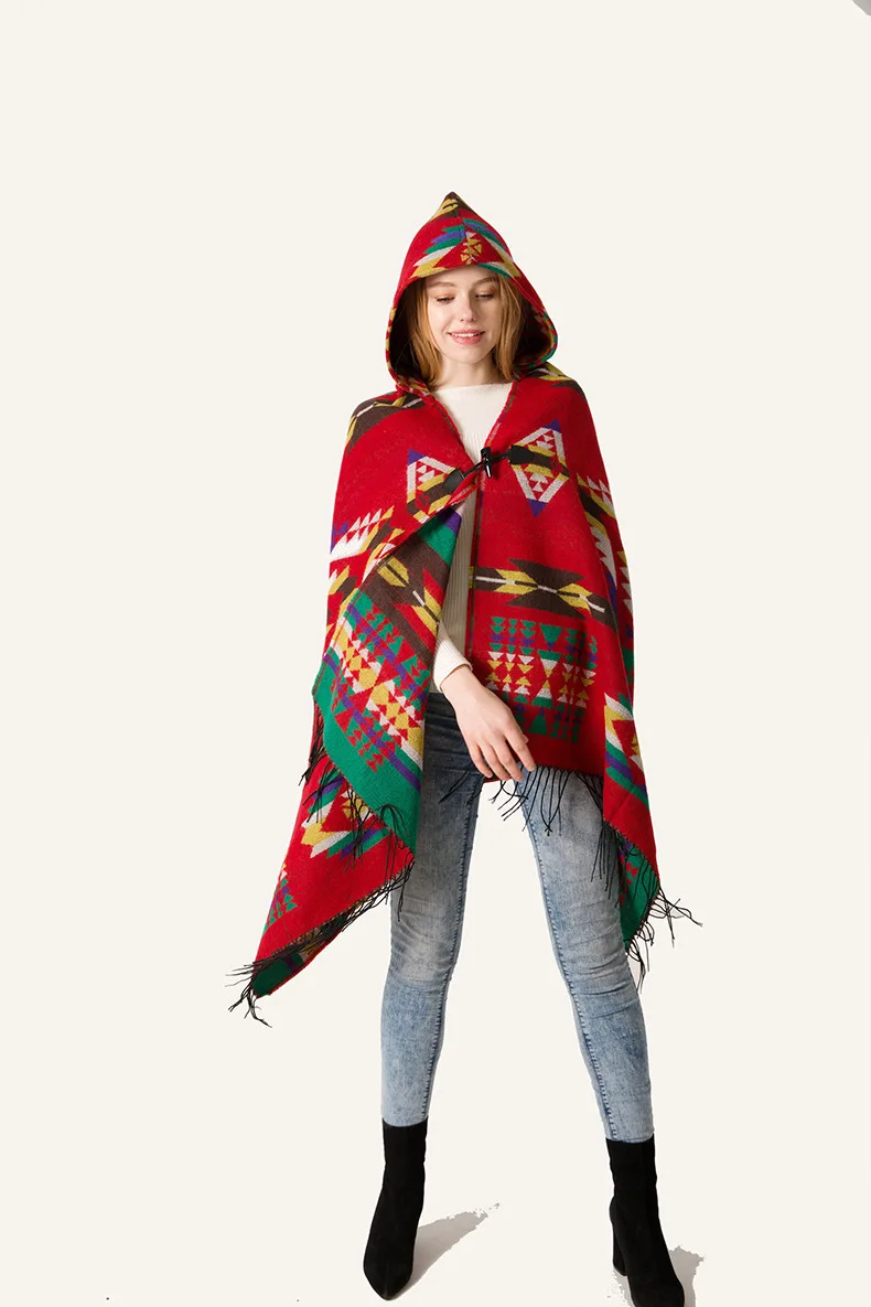 Chal étnico multifunción bohemio, bufanda Tribal con flecos, sudaderas con capucha, cárdigans a rayas, mantas, capa, chal, borlas, Poncho, abrigo