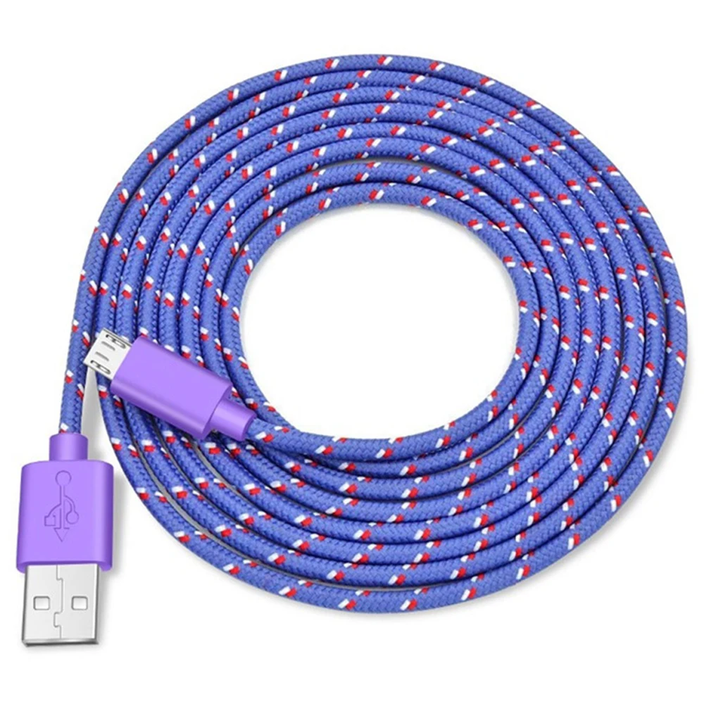Cable Micro USB sincronización de datos Cable cargador USB para Samsung S7 Huawei Xiaomi Android Cables de teléfono móvil trenzados de nailon carga rápida