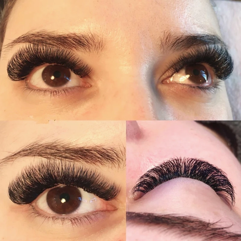 5 bandejas/lote de tallo largo, pestañas rusas de alta calidad con volumen, extensiones de pestañas 3D de visón sintético hechas a mano, ventiladores prefabricados individuales naturales