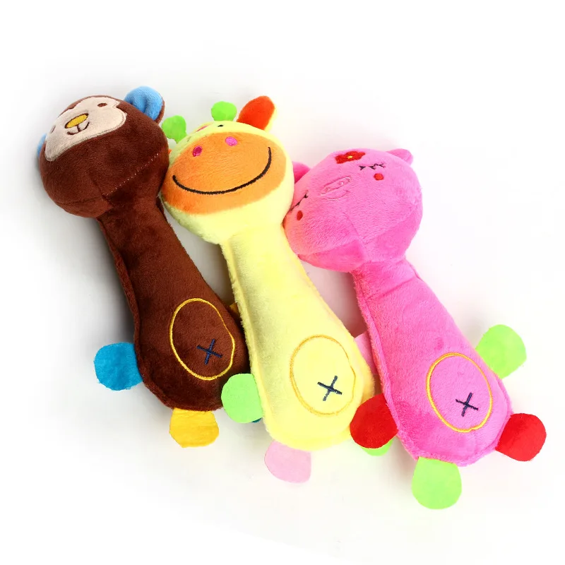 Juguete de peluche duradero a bajo precio para perros, forma de Animal con chirriante para perros pequeños, Chihuahua, Yorkshire, Bichon, juguetes de limpieza para masticar para cachorros