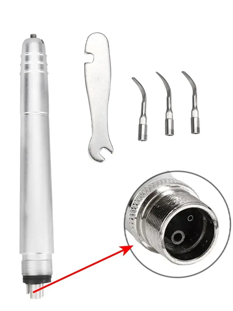 Escarificador de pulido de aire ultrasónico Dental con 3 puntas, 2/4 agujeros, mango de pieza de mano, limpiador de blanqueamiento Dental G1 P1, materiales de odontología