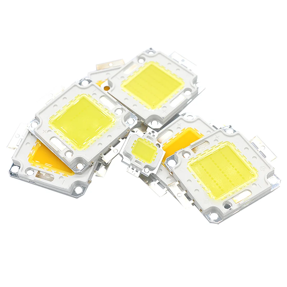1 Uds COB LED Chip 10W 20W 30W 50W Chips de bombilla para foco reflector jardín cuadrado luz integrada cuentas LED Blanco/cálido