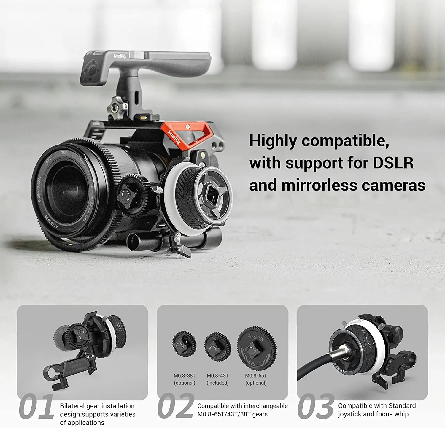 SmallRig-Mini enfoque de seguimiento portátil para cámara Sony DSLR, para BMPCC cardán, Control de lente inalámbrico de enfoque rápido, grabación de vídeo, 3010B