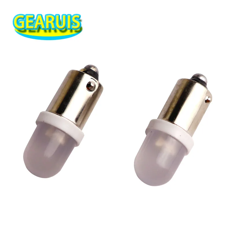 100X CA no polar CC 6V 6,3V BA9S T4W # 44 # Cuña de 47 bases LED F10 con lente esmerilada, máquina de juego de Pinball sin polaridad, blanco y azul