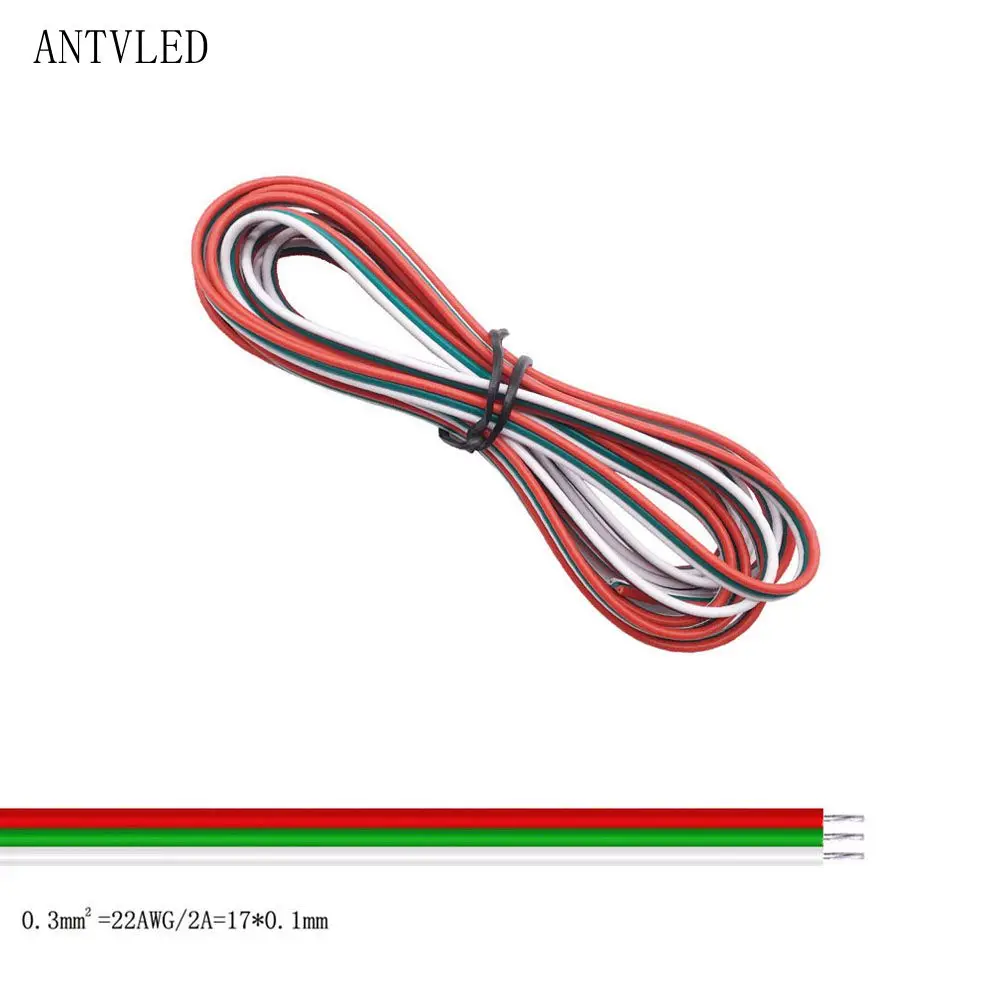 Cable de alambre Led de 5m/10m/50m/100m 22AWG 2 pines/3 pines/4 pines/5 pines/6 pines para tira de luz LED WS2812B WS2811 5050 2835 5730