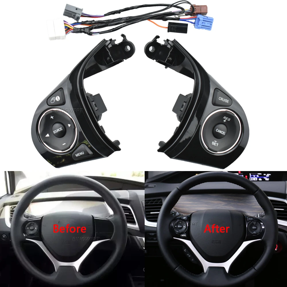 Botón de crucero del interruptor de Control del volante de alta calidad para Honda Jade Civic 2012 2013 2014 2015 35880-TR6-A01