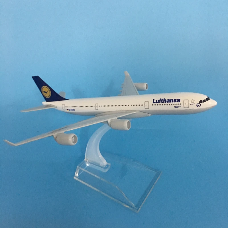 JASON TUTU 16cm Lufthansa Airbus A340 modelo de avión modelo de avión Airbus modelo 1:400 aviones de Metal fundido a presión avión de juguete