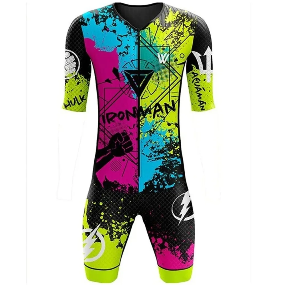 Traje de triatlón de manga Elite para hombre, traje de triciclo de manga corta, traje de velocidad, traje de baño, bicicleta, correr, Ciclismo, mono de Maillot, talla 2XS-4XL