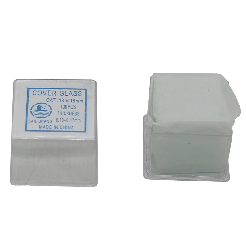 100 Unidades de Cubiertas de Vidrio Profesionales para Microscopio, Portaobjetos de Vidrio de 18x18 MM, Cubiertas para Portaobjetos de Microscopio al por Mayor