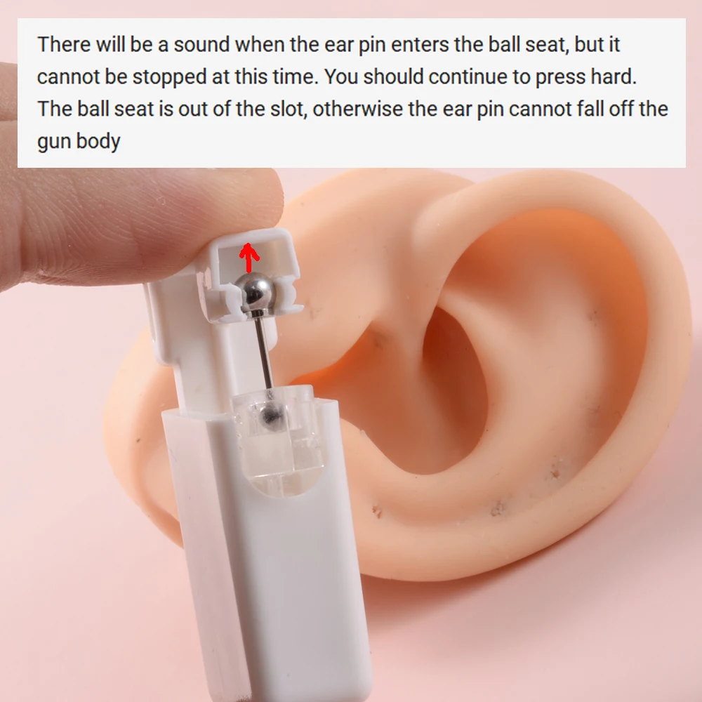 24 unids/caja unidad de perforación de oreja estéril desechable cartílago Tragus Helix pistola autoperforante sin dolor perforador con hebilla de bola segura