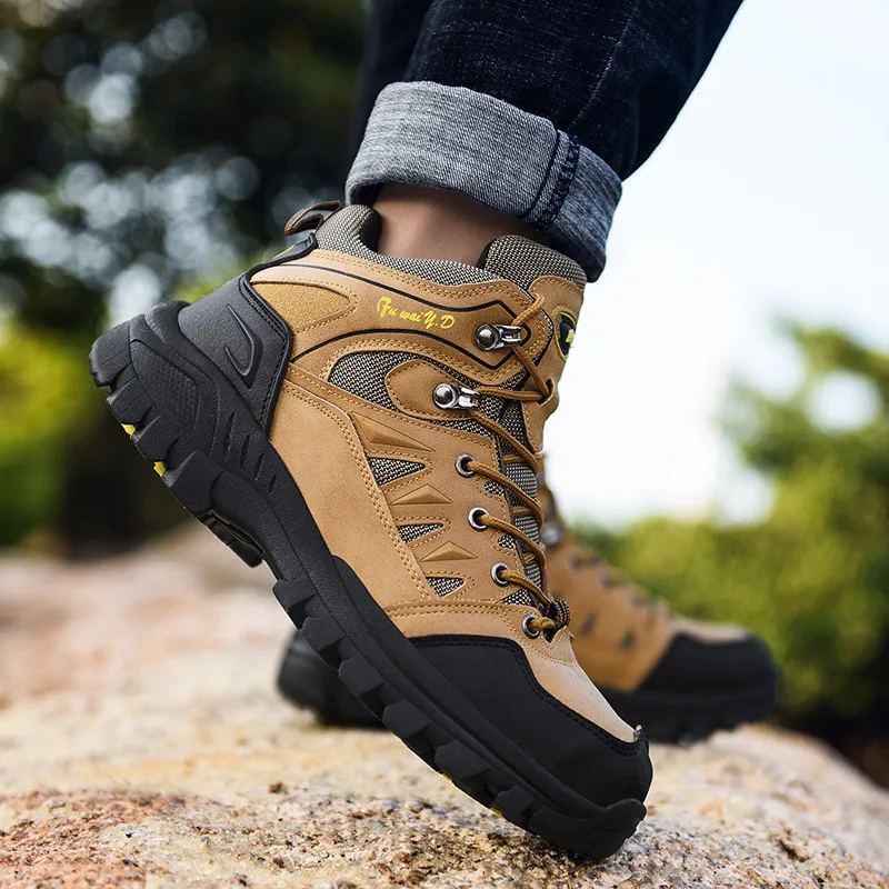Botas de senderismo marrones para hombre, ligeras y cómodas, zapatos de trekking para hombre, zapatos de viaje, talla grande 47, botas de senderismo de caña alta para mujer, zapatillas de camping.