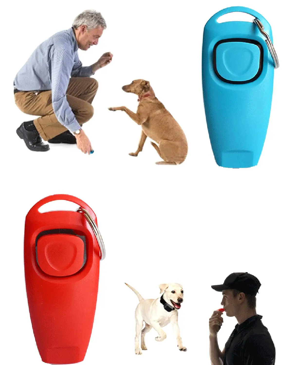 Silbato y Clicker para perro y mascota, herramienta de ayuda de entrenamiento para dejar de ladrar, entrenador portátil, suministros de productos para mascotas, 1 unidad