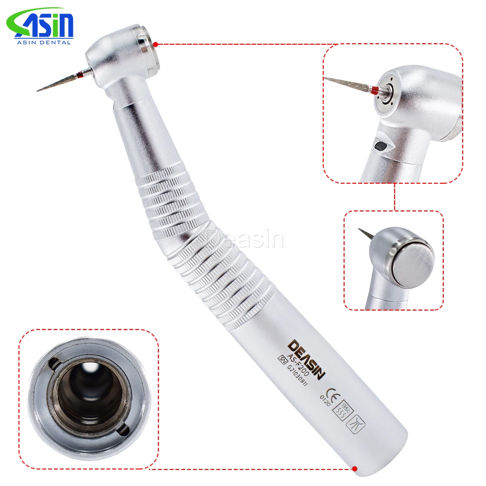 Pieza de mano de fibra óptica Dental, turbina de cabeza estándar LED, ajuste KV, acoplamiento rápido