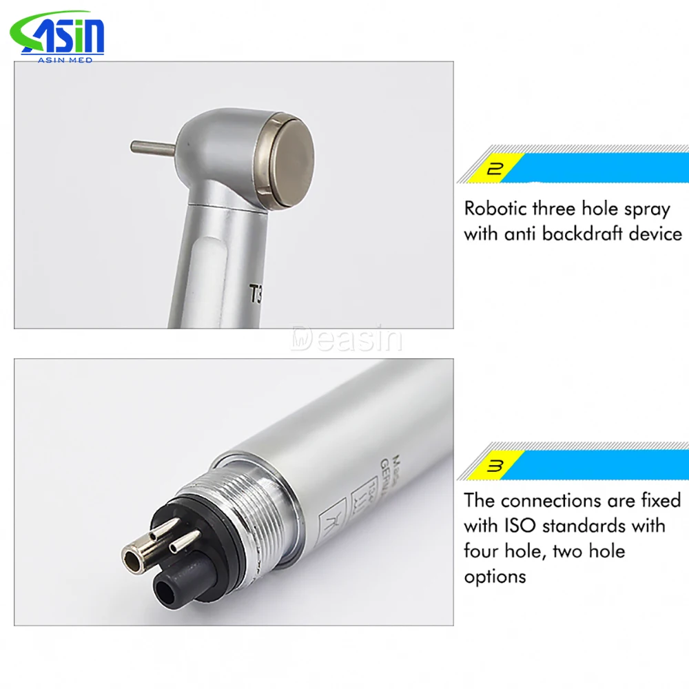 Pieza de mano de turbina de alta velocidad T3 Racer, herramientas dentales estándar/torque de 2/4 orificios, productos de odontología, fábrica genuina de alta calidad