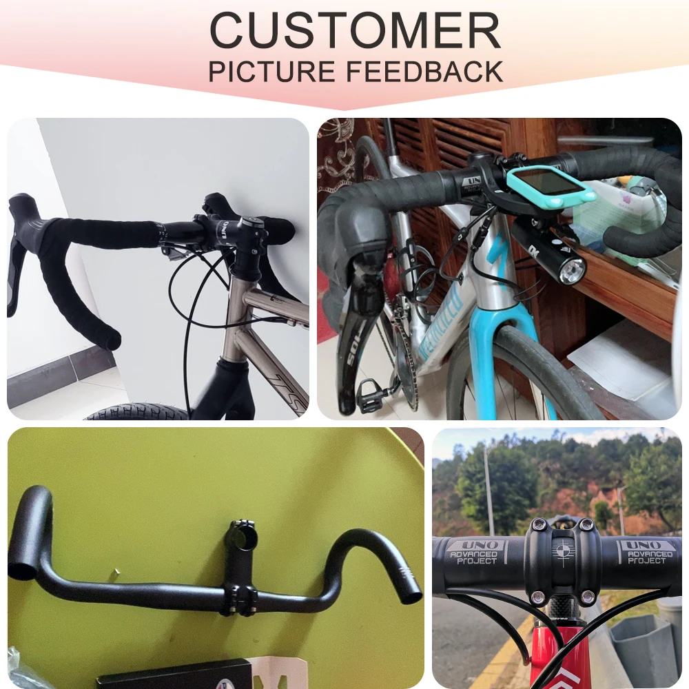 UNO-Manillar curvo de aluminio ultraligero para bicicleta de carreras, 7050x31,8/380/400/420mm, barra de caída, 440