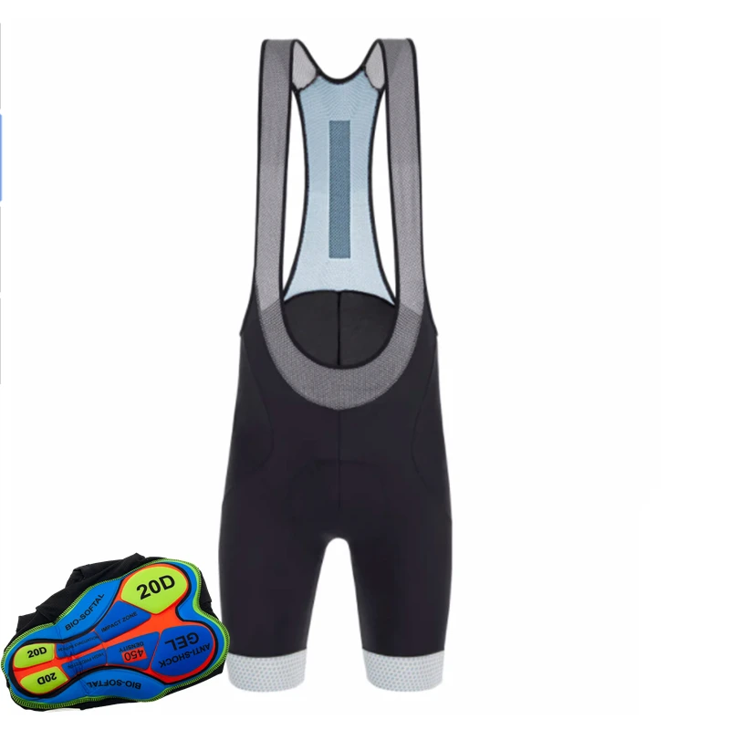 Pantalones cortos con pechera para ciclismo para hombre, almohadilla gruesa de Gel a prueba de golpes, pantalones cortos de ciclismo para hombre 6 horas de paseo Pro Lycra, Bretelle de ciclismo para hombre